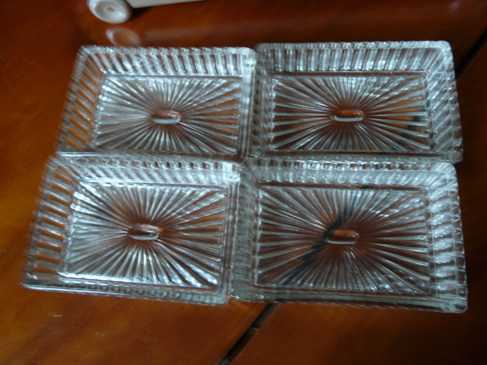 Serviteur - plateau miroir art déco avec 4 raviers