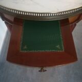Louis XVI style hot water bottle table in walnut and mahogany