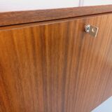 Wall shelf library with vintage ARP Minvielle secretary bar