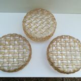 Three plafonniers in verre souffle