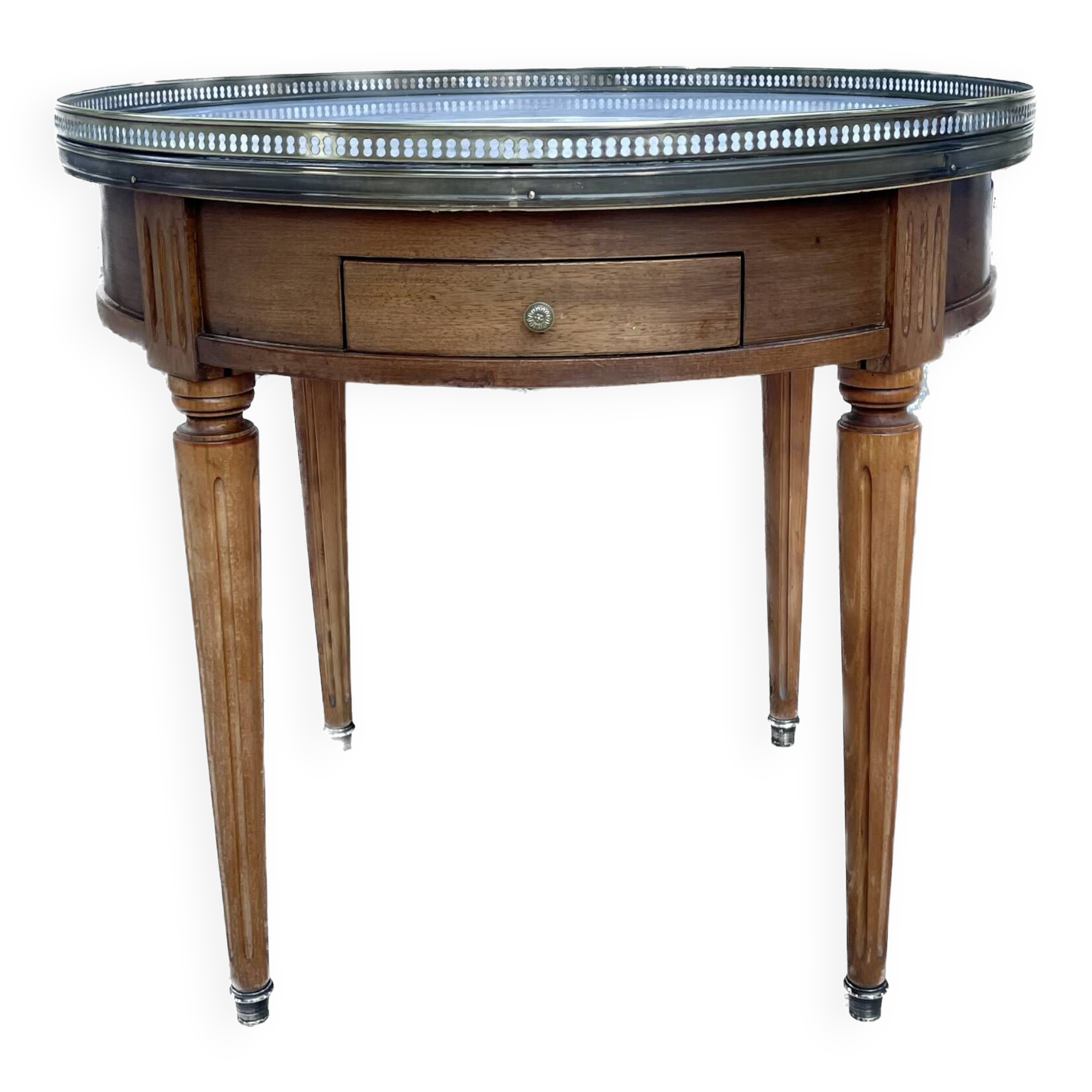 Bouillotte table in blond mahogany, Louis XVI style, 20th century period