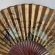 Vintage XXL wall fan hand-painted, Ibis
