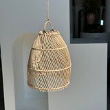Rattan pendant lamp in the shape of bell D25 H28