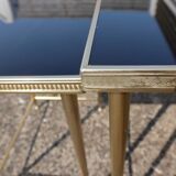 Mid-Century Glass and Brass Nesting Tables-Set of 3-Maison Jansen style  70s