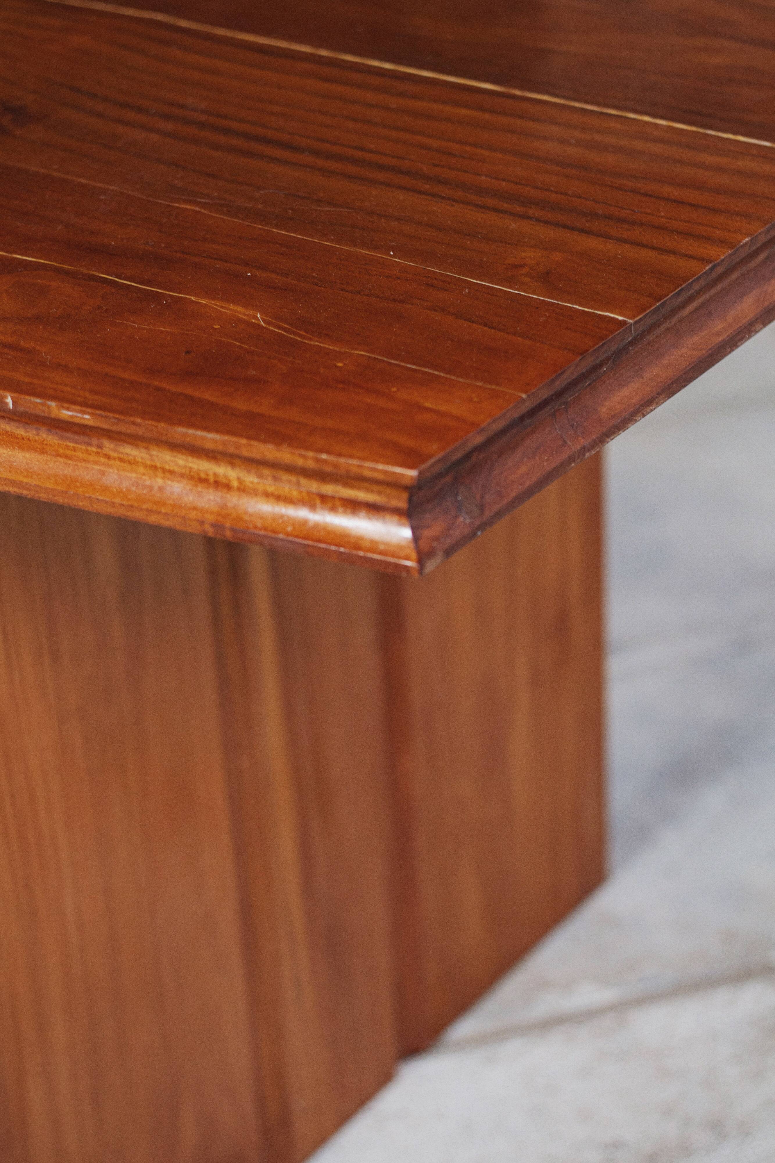 Large table in solid elm, 1970.