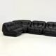 Black leather Nuvolone modular lounge sofa Rino Maturi for Mimo Padova