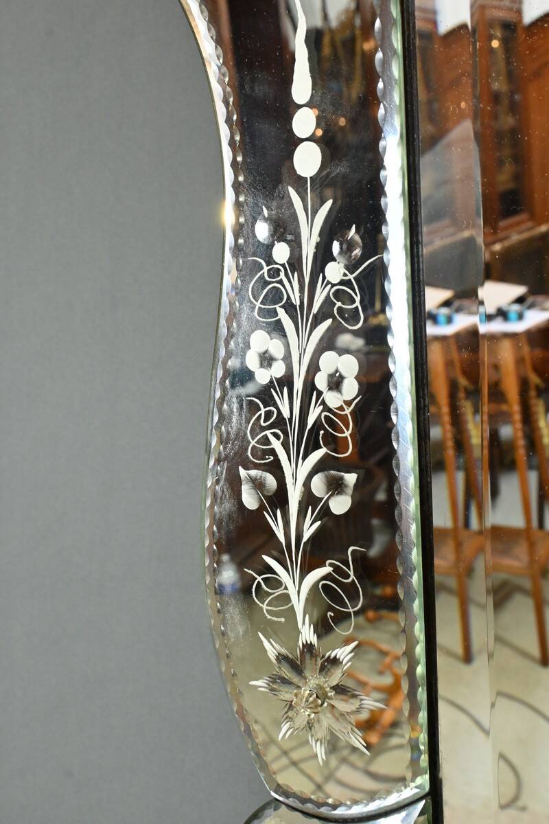Venetian Murano Glass Mirror, Italy – Early 20th Century