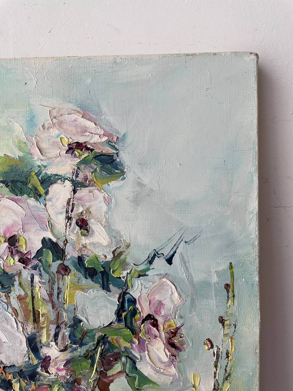 Bouquet fleurs huile sur toile