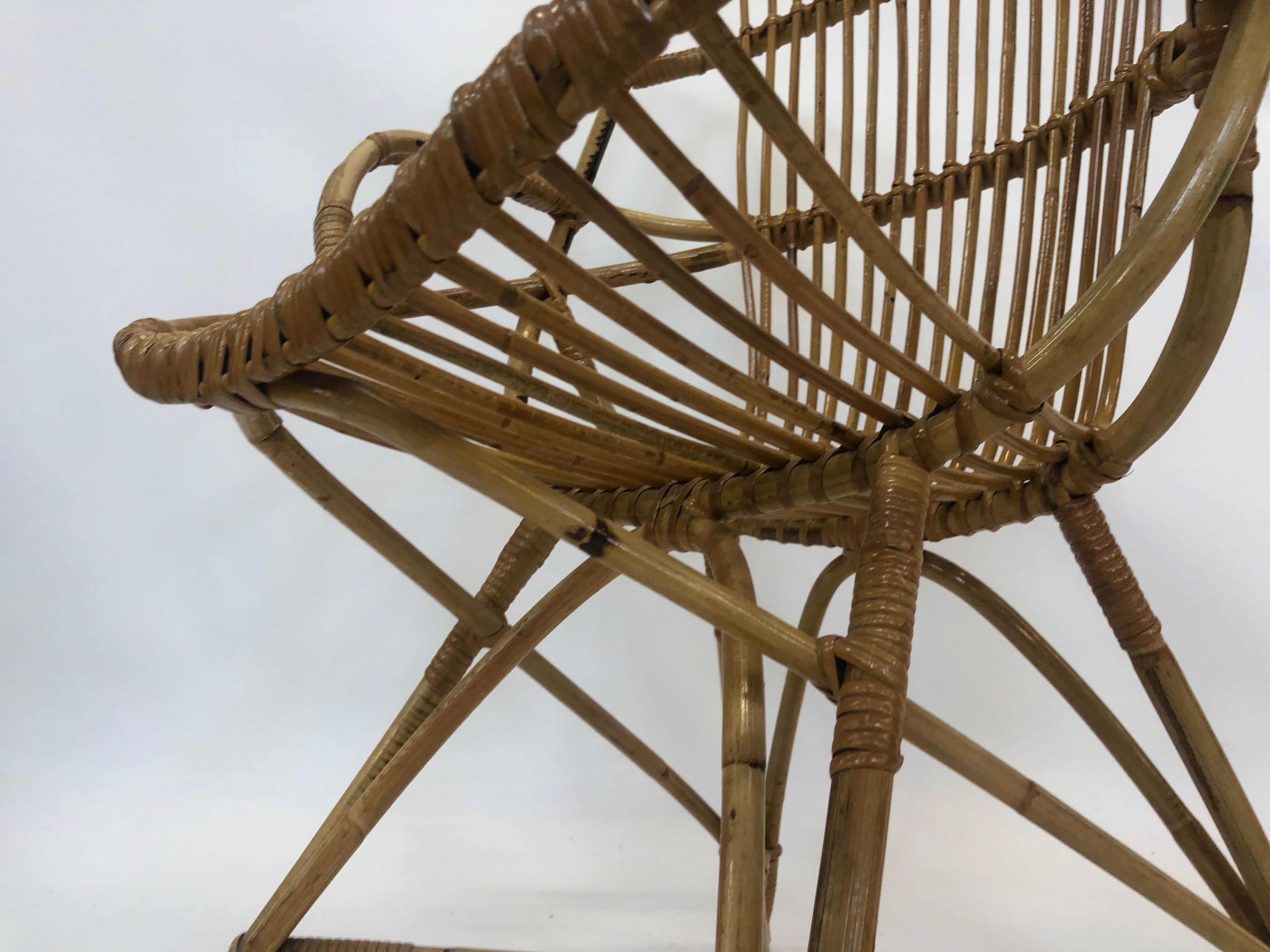 Van Rohe Noordwolde rattan chair, 1960s