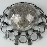 60s 70s Brutalist wall lamp or ceiling lamp made of iron & glass design