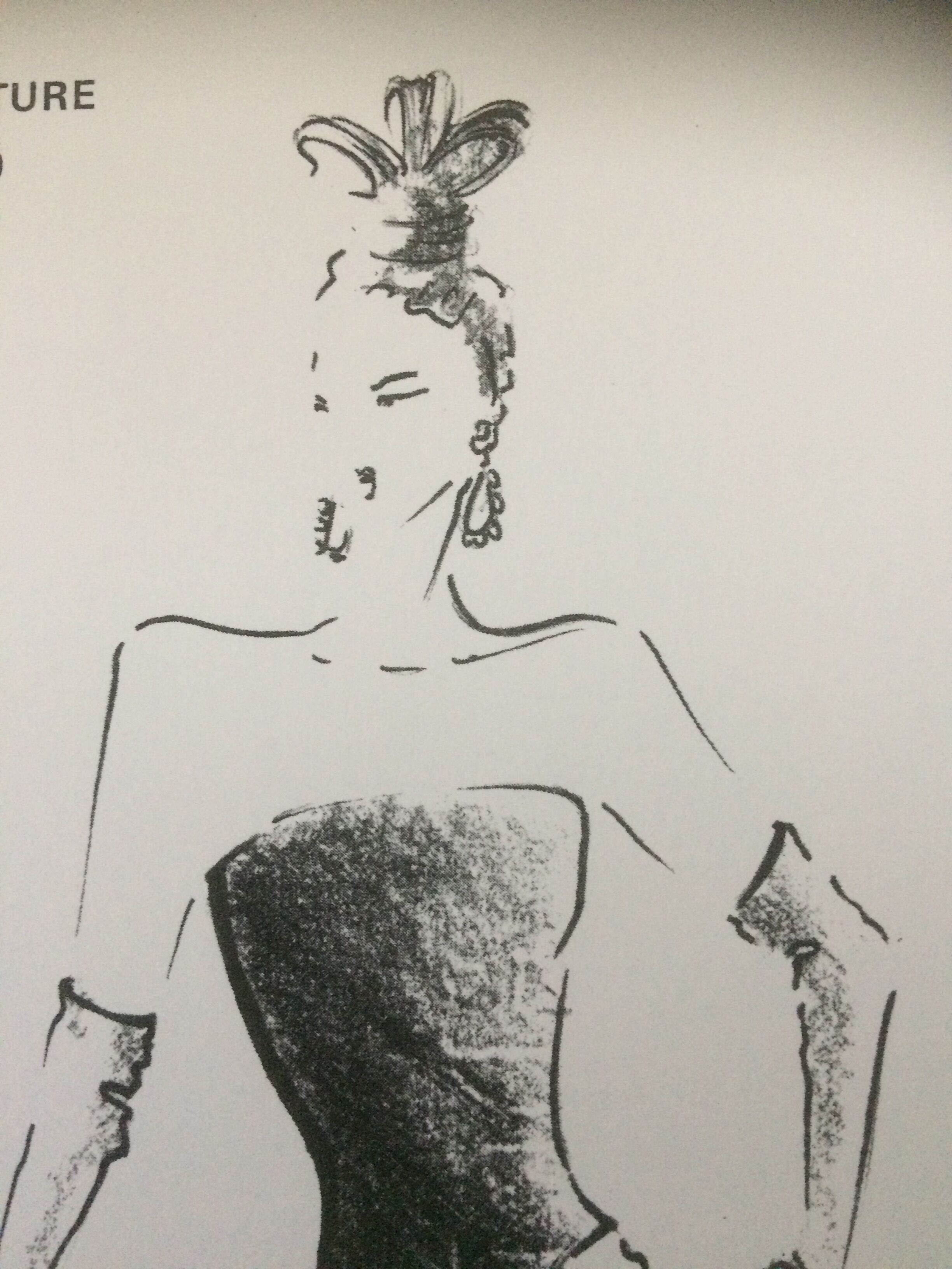 Illustration of press fashion by Guy Laroche, 80s