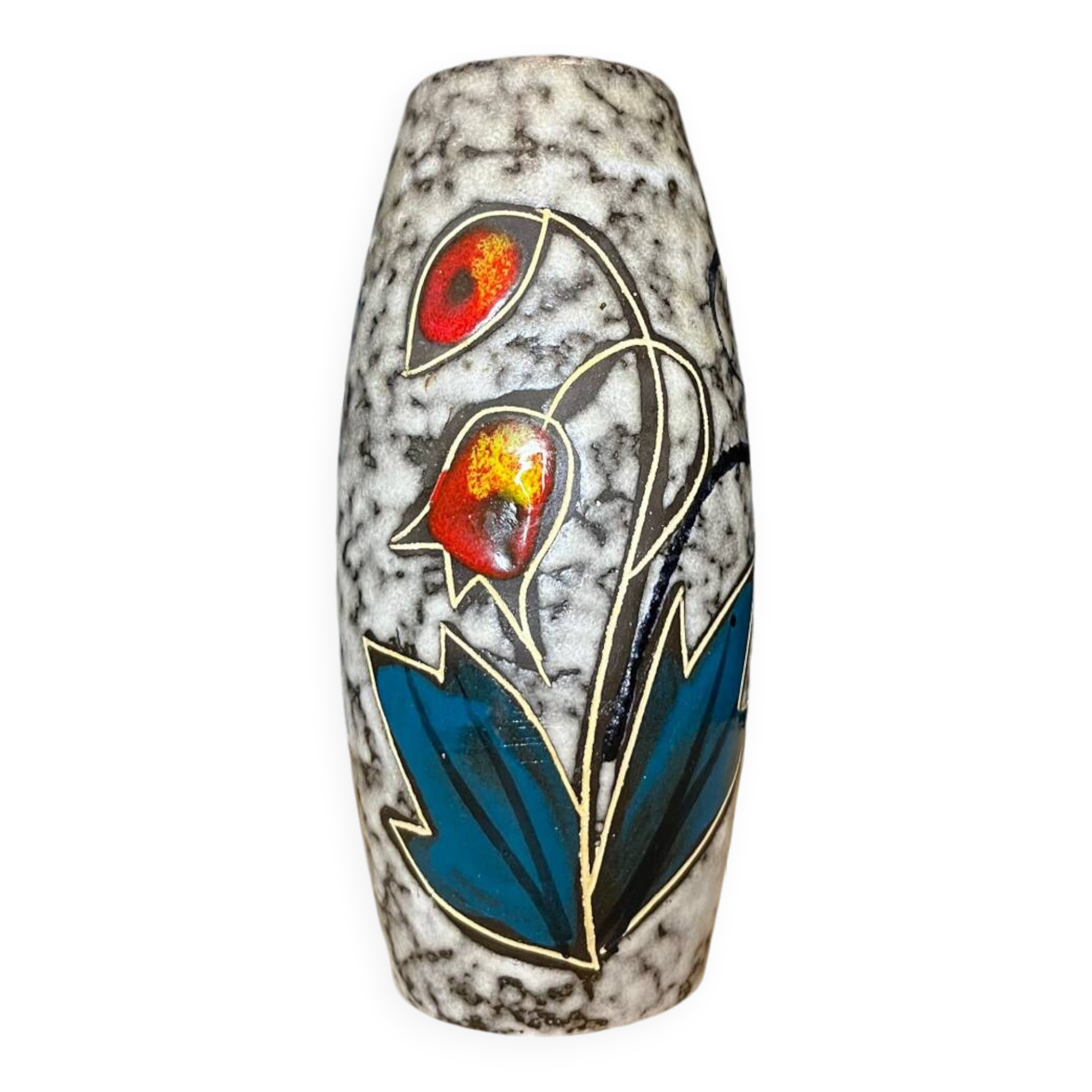 Ceramic vase with flower decor