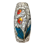 Ceramic vase with flower decor