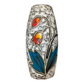Ceramic vase with flower decor
