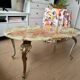 Vintage coffee table in polychrome marble – Louis XV style – Restored