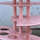 Mini bar dessert from the 80s, Memphis style, light pink lacquered wood.
