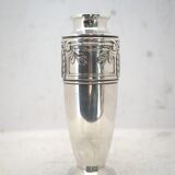 Pair of silver-plated art deco vases