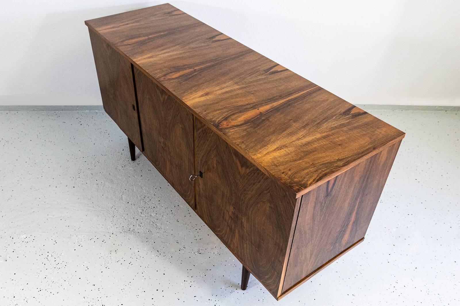 Vintage Walnut Sideboard By Lfm, Poland, 1970s