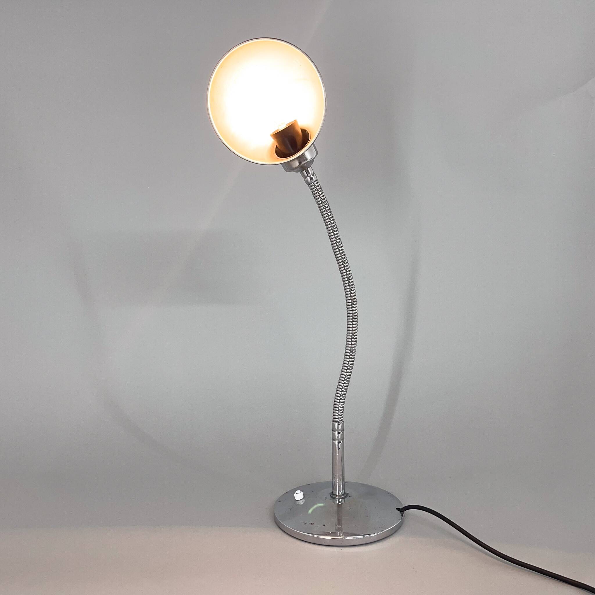 1960's Chrome Adjustable Table Lamp, Italy
