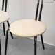 Set of 6 vintage chairs in chromed metal and white fabric, 1980s modernism