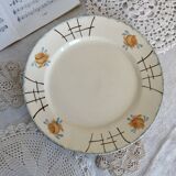 Vintage Round Earthenware Serving Dish - Delicate Floral Decor