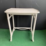 Small vintage white rattan table