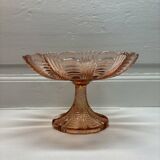 Compotier en verre rose