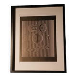 Optical Art Table - Victor Vasarely - Linear Structure - Frame 50x