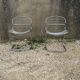 Paire de chaise en métal chromé