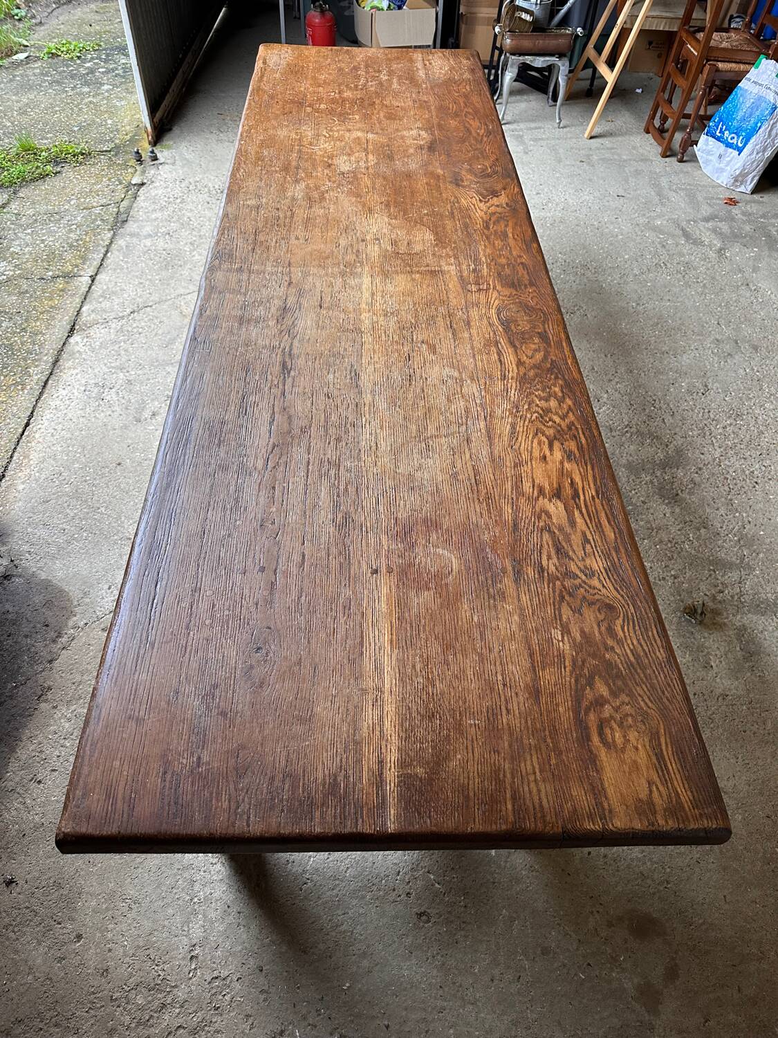 Large oak farm table