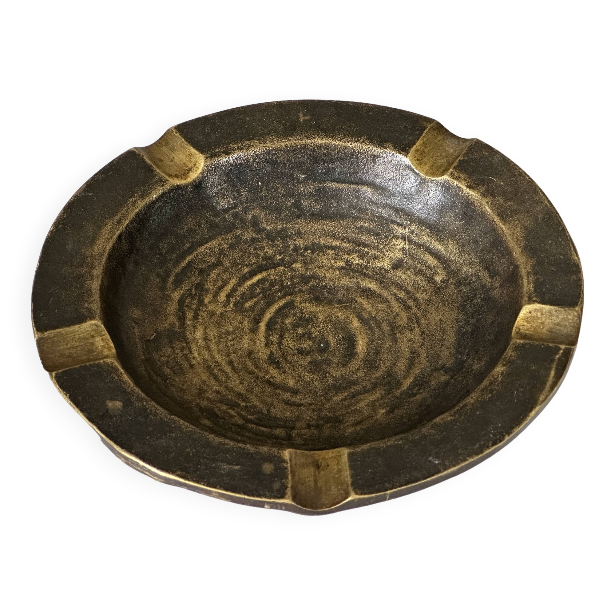 Vintage bronze ashtray design from the 60s