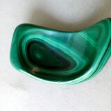 Trinket bowl free form in green malachite stone