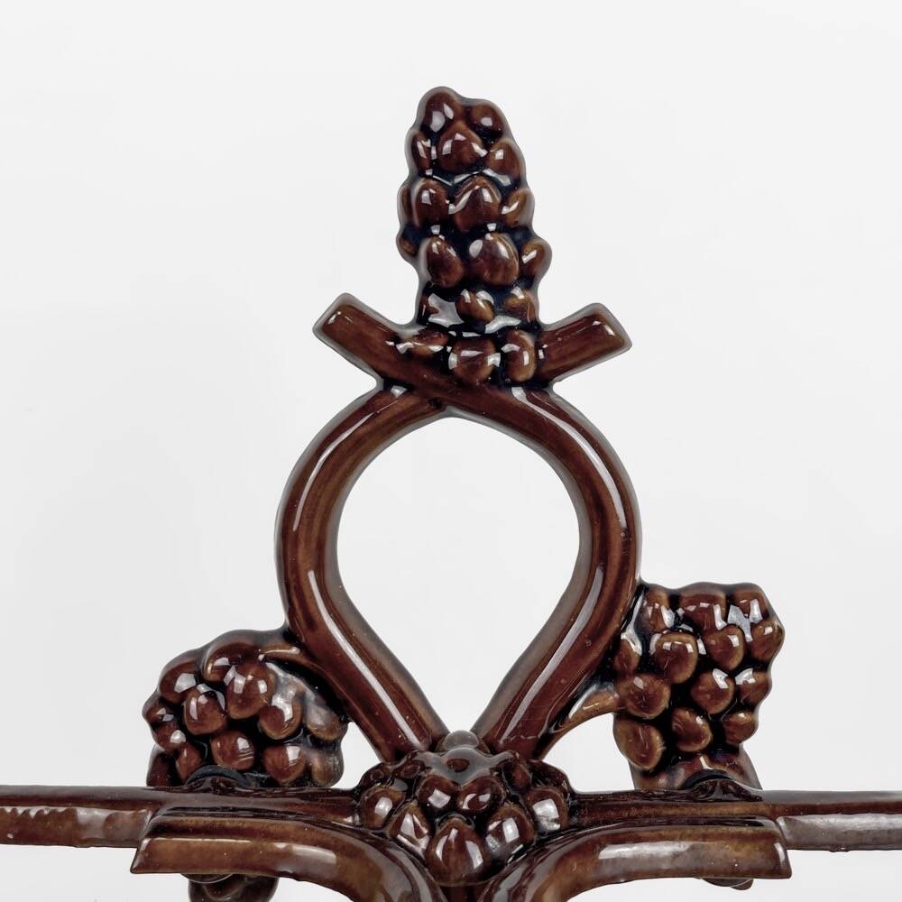 Art Nouveau umbrella stand or cane holder in enameled cast iron
