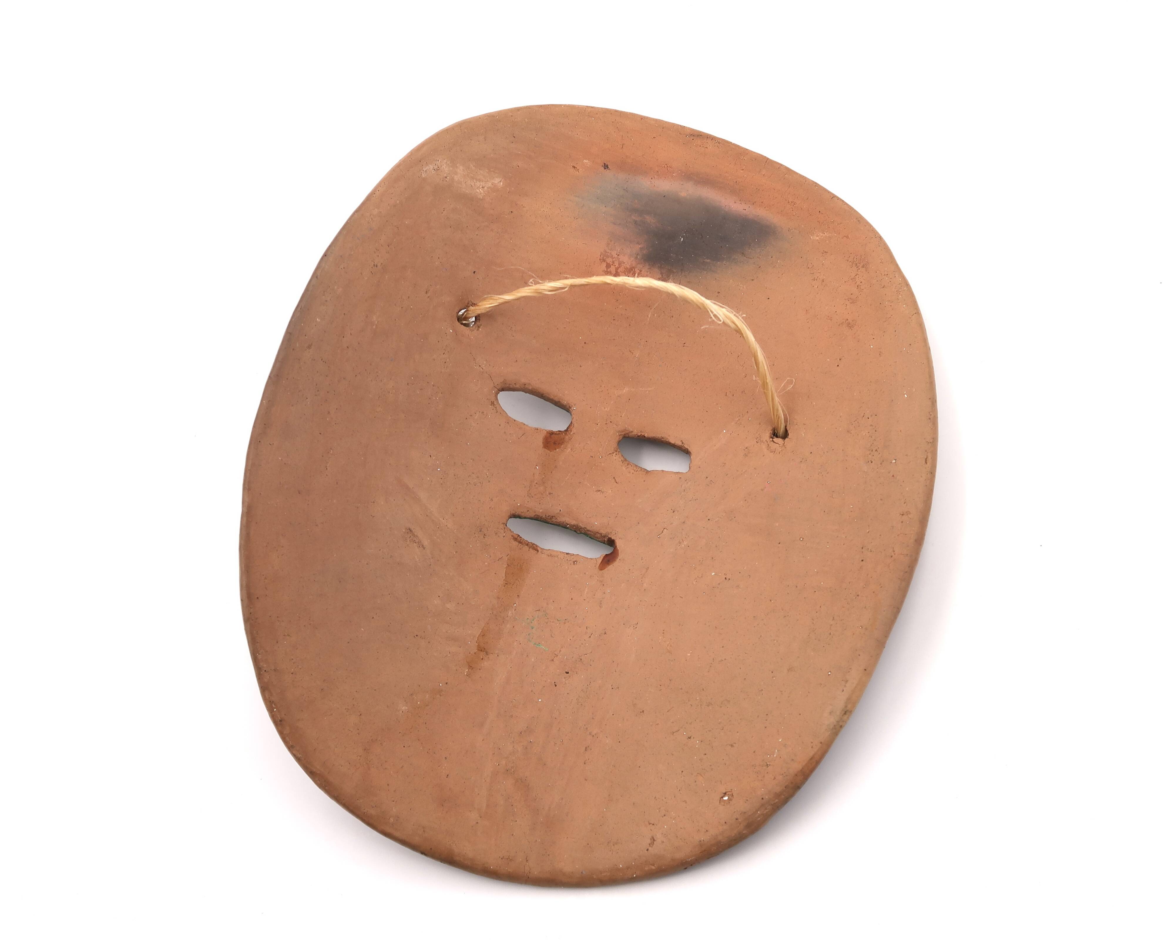 Colorful terracotta mask from Mexico, 1970s