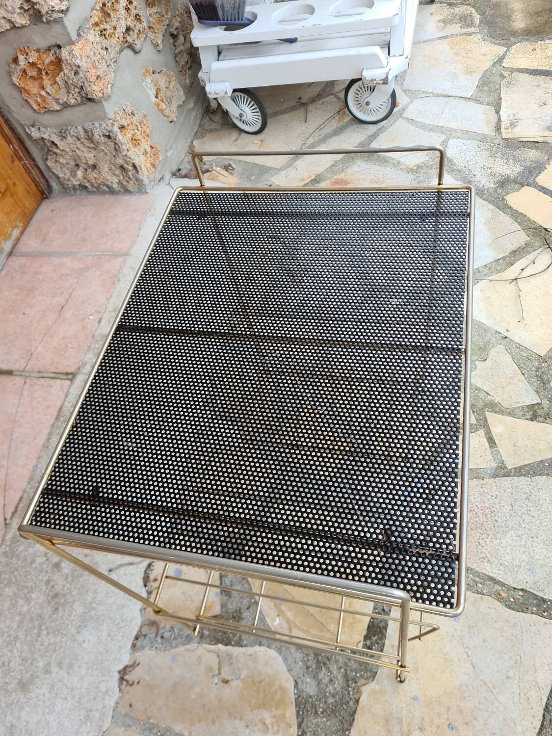 Vintage vinyl side table