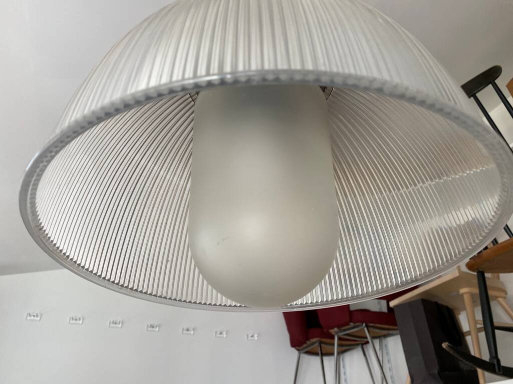 Industrial suspension aluminium body methacrylate diffuser vintage 70s