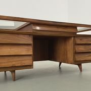 Writing Desk by Silvio Cavatorta in solid Walnut, Italy, 1950's