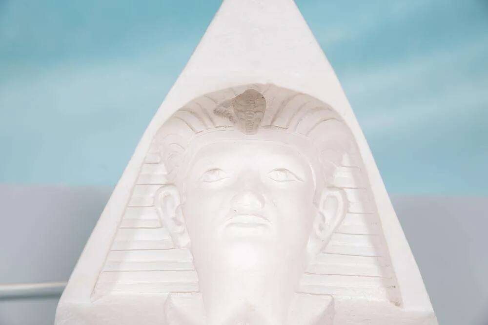 Egyptian stone table lamp, vintage 70s/80s mood lamp.