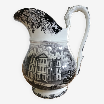 Antique porcelain pitcher decorated with GRIGNY