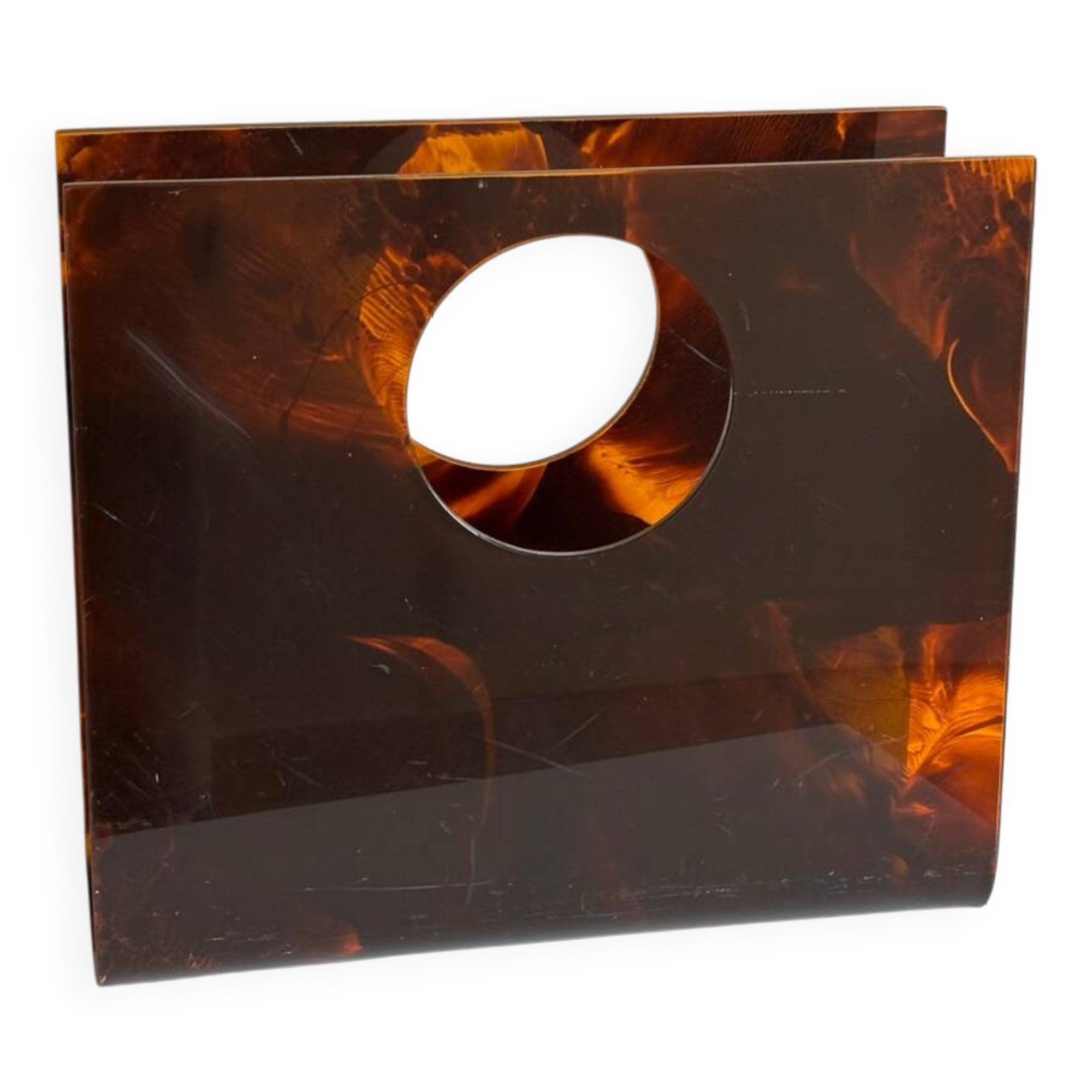70s plexiglass magazine rack