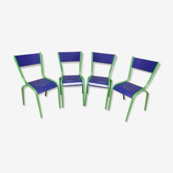 Lot de 4 chaises d'école