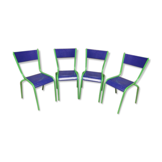 Lot de 4 chaises d'école