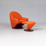 80s lounge fauteuil and ottoman for leolux