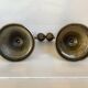 Pair of baroque brass candle holders