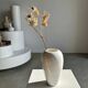 Oblong white vase H:20cm