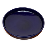 Dark blue pottery bowl from West Germany from the mid-century, 1960s.