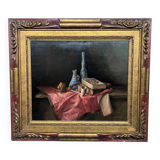 Jef Diels. Still life with books and smoking pipes.