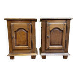 Pair of rustic oak bedside tables
