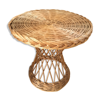 60s wicker coffee table