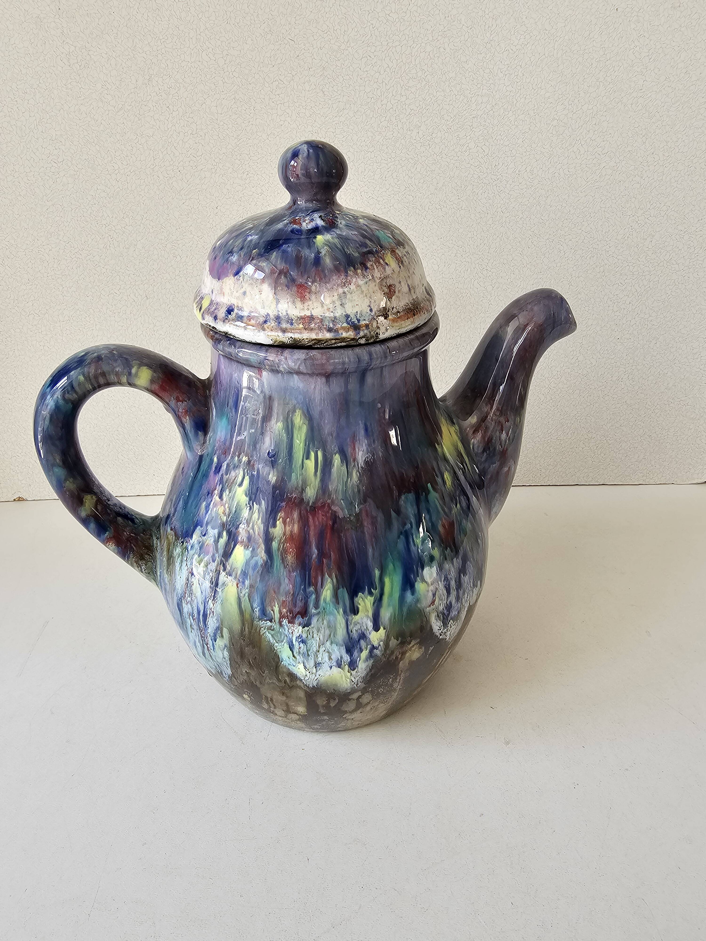 Glazed ceramic teapot Signed Morvan (Design by Gaston Gaubier)